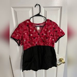 Disney licensed Mickey Mouse scrub top